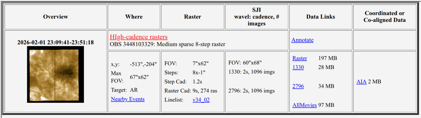 Screenshot of the IRIS inspection widget